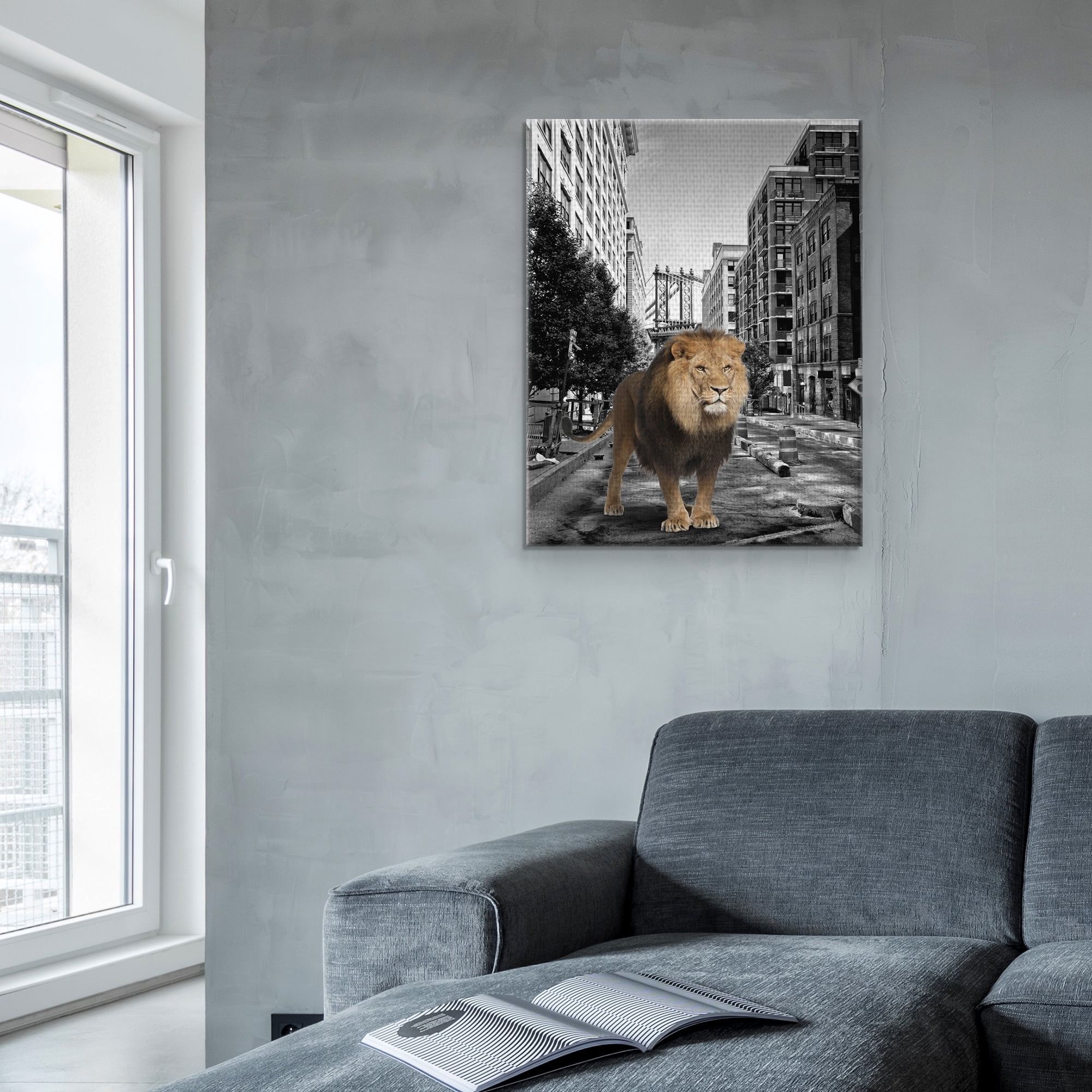 Masterpiece Art Gallery Urban Jungle I Lion By Belle Maison Canvas Art Print 22" x 28"