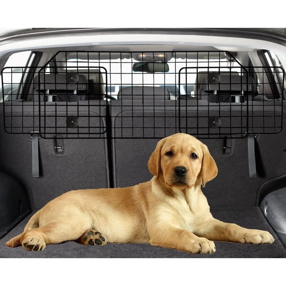 38-66.5 Inches Dog Car Barrier for SUVs, Van, Vehicles, Adjustable Large Pet Barriers, Universal Fit Heavy-Duty Wire Mesh Dog Guard, Pet Divider Gate for Truck Cargo Area, Safety Car Divider