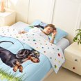 thumbnail image 3 of Homewish Cute Dachshund Dog Twin Comforter Sets,Happy Birthday Print Bedding Set,Blue,Purple Balloon Decor,Polkadot Reversible,2 Pieces,1 Comforter and 1 Pillowcase, 3 of 7
