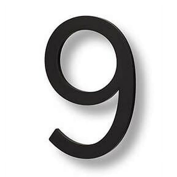 Sure-Loc Hnf6-9 6" Tall Brushed Aluminum Floating House Number 9 - Black