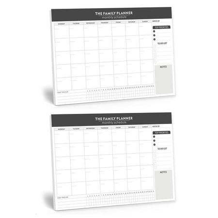 Ywmsfl 2Pcs Monthly Planner Notepads Tearable Weekly Planner Academic Planner Notebook 52 Sheets Writable for Daily Planning