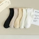 thumbnail image 1 of Calcetines finos de algodón para mujer, calcetines de algodón suave Calcetines de mujer por encima del tobillo 5 pares (negro + caqui + amarillo + blanco + beige) un par cada uno Rojo Verde, 1 of 5