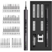 Electric Screwdriver Set, 45 in 1 Mini Cordless Precision Screwdriver, Anti-slip Handle, LED Lighting, Digital display, Dual-speed Adjustment, Long Battery Life, A Magnetic Work Mat