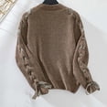 thumbnail image 5 of Aloohaidyvio Womens Sweater Cable Knit Loose Sweaters Crewneck Long Sleeves Casual Knit Pullover Tops, 5 of 5