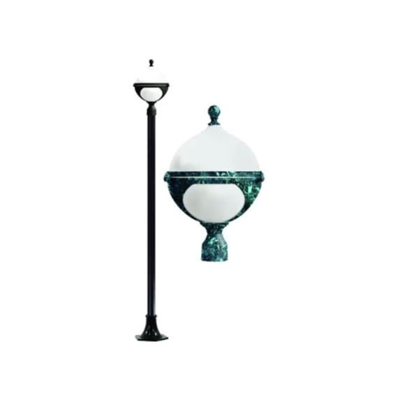 Dabmar Lighting GM9721-L6-30K-VG 120V E26 LED 6W 30K Cast Aluminium 1 Post Top Light Fixture Pole Plus Base, Verde Green