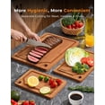 thumbnail image 3 of Board For Kitchen  Knife-friendly Wooden Boards Set 3-piece With Juice Groove Durable Chopping Meat Vegetables Fruits Cheese - Multi-purpose Gifts, 3 of 8