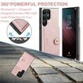 thumbnail image 4 of Wallet Case for Samsung Galaxy S25 Ultra with Detachable Card Holder Cover, Premium PU Leather Slim Kickstand Magnetic Closure Soft Silicone Shockproof Protective Phone Case, Pink, 4 of 7