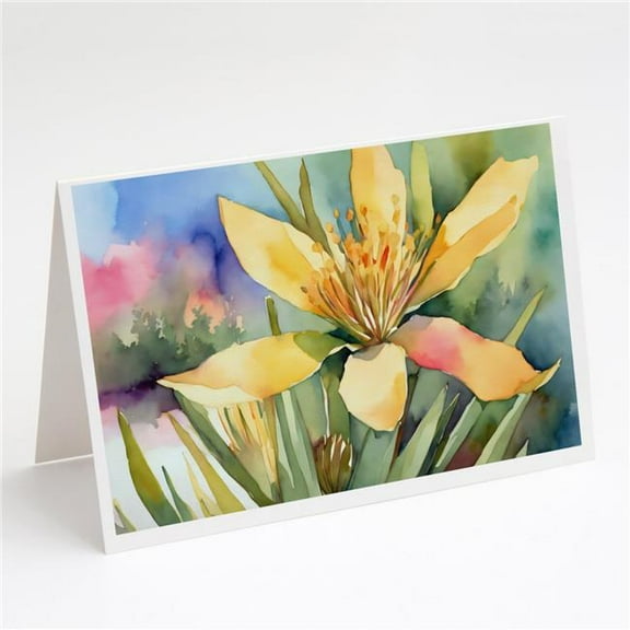 New Mexico Yucca Flower in Watercolor Greeting Cards and Envelopes Pack of 8 7 in x 5 in