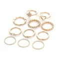 thumbnail image 4 of Bohemian Retro Moon Joint Knuckle Ring Sets Knuckle ring Women Girls Rhinestones Heart Shape Rings Hand Jewelry Set, 4 of 8