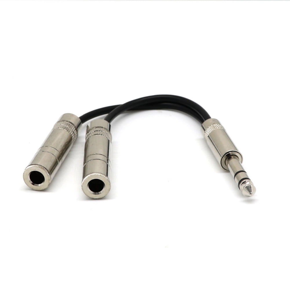 Computer Cables PRO 6.35mm 1/4 inch Stereo Jack Splitter Cable Adapter Lead Plug to 2 x Sockets Cable Length Black