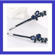 Beautiful 2pc blue butterfly hair pins
