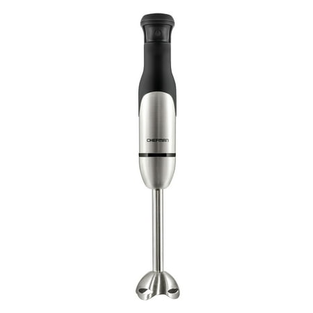 Chefman Immersion Blender 300-Watt Stick Hand Blender with Simple One Touch Power Control, Pressure Sensitive Multiple Speed Trigger, Detachable Blade - Stainless Steel