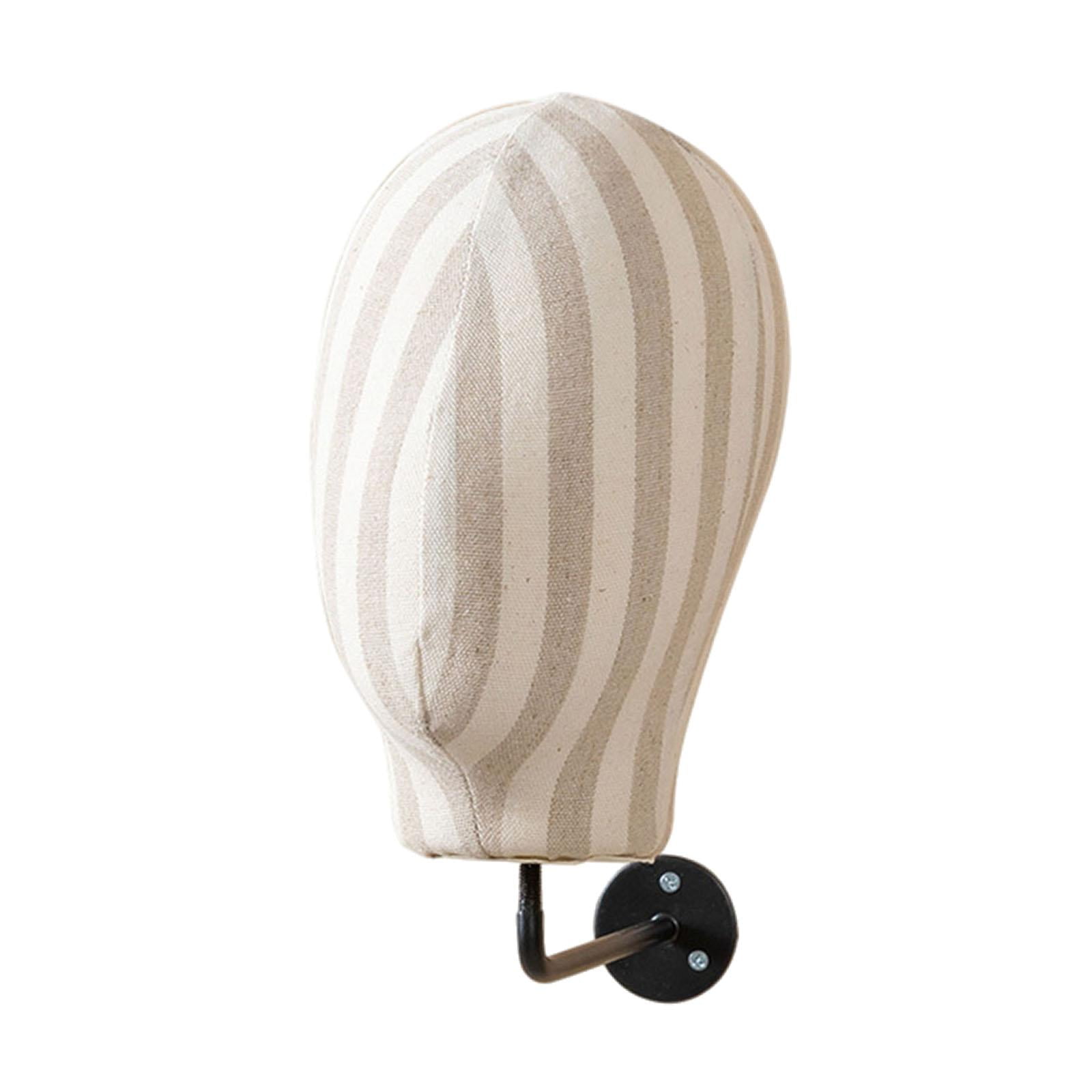 TOOYFUL Wall Mount Mannequin Head Manikin Head,Multipurpose, Display Model Storage Hanger Hanging Stand for Hats thick linen