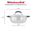 thumbnail image 2 of Cacerola KitchenAid de acero inoxidable cepillado de 4 litros con tapa, 2 of 9