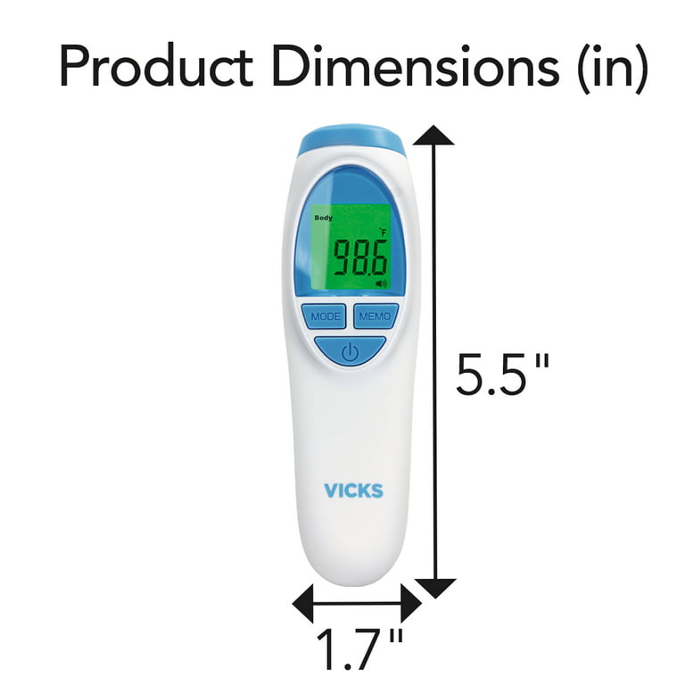 Vicks Non-Contact Infrared Thermometer for Forehead, Food and Bath