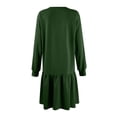 thumbnail image 6 of Women's 2024 Fall Long Sleeve Pullover Dress - Crewneck Rib Knit Patchwork Sweatshirt Mini Dress, 6 of 7