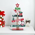 thumbnail image 5 of ​Wooden Christmas Table Centerpiece - Mini Snowman Santa Claus Decor with "Merry Christmas" Sign (8.5x4 Inch, Shelf Mantel Decor)​​ Red, 5 of 6
