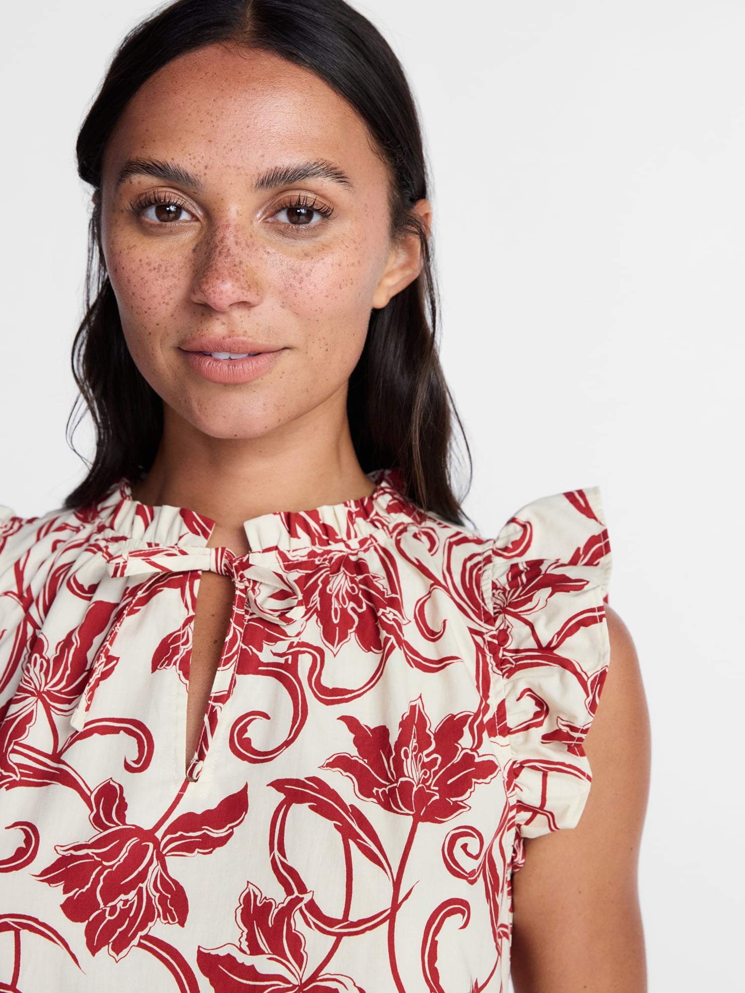 Time and Tru Women's and Women's Plus Tiered Cotton Mini Dress with Flutter Sleeves, Sizes XS-4X
