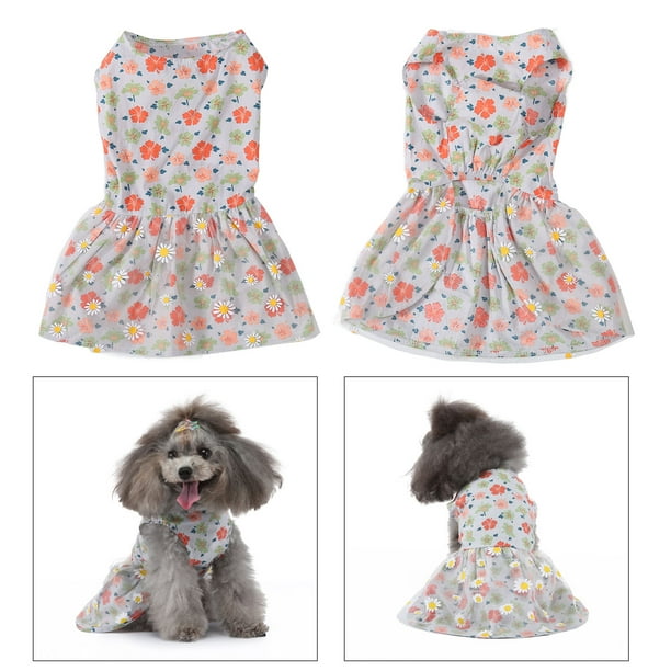 Vestidos de Perro para Perros Pequeños Vestido de Princesa para Perros Patrón Floral con Decoración de Malla de Margaritas Vestidos para Perros Pequeños Ropa para ANGGREK Otros