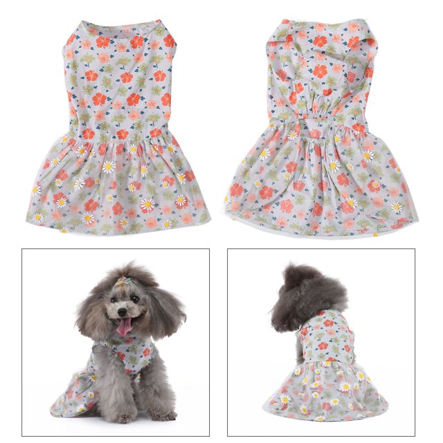 Vestidos de Perro para Perros Pequeños Vestido de Princesa para Perros Patrón Floral con Decoración de Malla de Margaritas Vestidos para Perros Pequeños Ropa para ANGGREK Otros