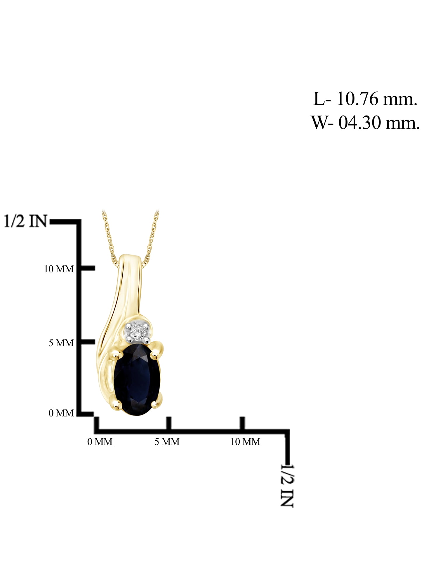 JewelersClub 1/3 Carat T.G.W. Sapphire And White Diamond Accent 14K Gold Over Silver Pendant, 18"