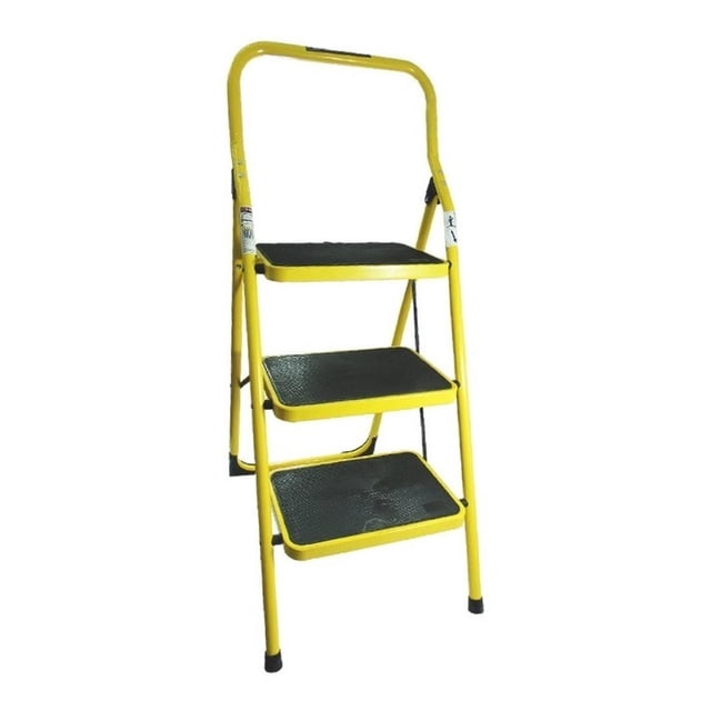 Escalera Personal De Acero 3 Escalon Amarilla Peldaños Envio Peldaños 706606E