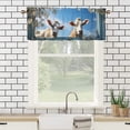 thumbnail image 3 of Farm Funny Cow Kitchen Valance Curtains Rustic Vintage Farm Wooden Barn Window Flower Privacy Decorative Rod Pocket Short Window Valance Curtains 54 by 18 in, 1 Panel, 3 of 6