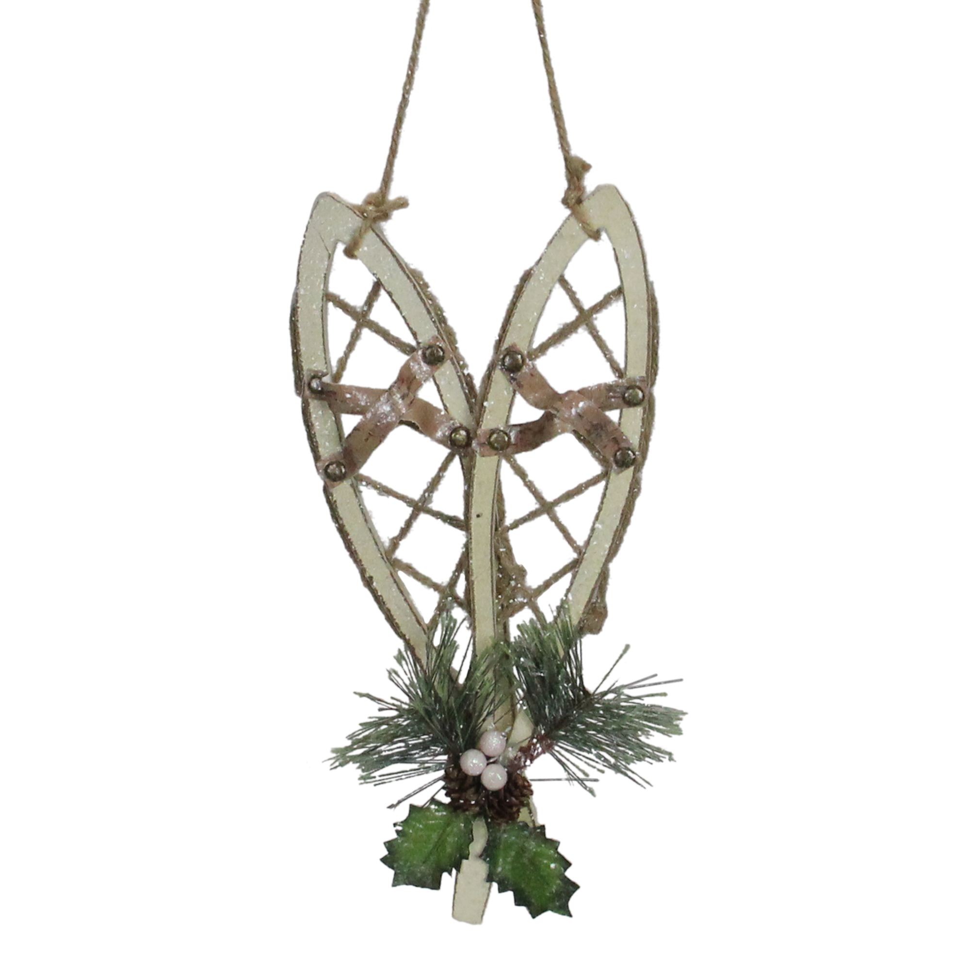 12" Cream Colored Snowshoe Christmas Wall Decoration