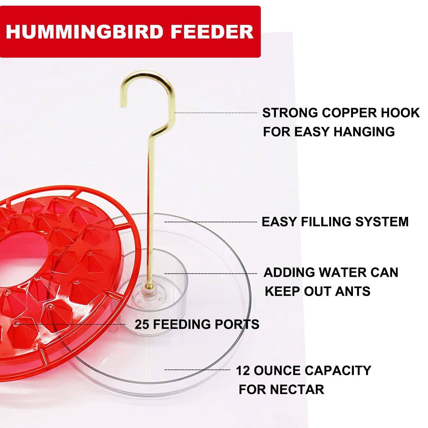 iMucci Hanging Hummingbird Feeders for 25 Feeding Ports, Leak-Proof, Easy to Clean and Fill, Hummingbird Feeders for Outdoors, Windows, Deck, Patio, Garden