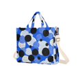 thumbnail image 7 of FORMRS Womens Corduroy Tote Bag Crossbody Shoulder Handbag with Pocket, Black Dot Pattern, 7 of 7