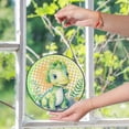 thumbnail image 6 of Lime Green Dinosaur Art Suncatcher Stained Glass Style UV Printed Glass Kids Jurassic Decor Round, 6 of 8