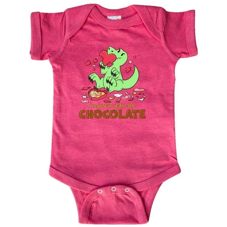 

Inktastic I m Just in it for the Chocolate cute Valentine s Dinosaur Gift Baby Boy or Baby Girl Bodysuit