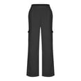 thumbnail image 6 of XFLWAM Womens Wide Leg Cargo Pants Elastic High Waist Stretch Suit Pants Baggy Casual Loose Fit Business Work Trousers with Pockets, 6 of 8