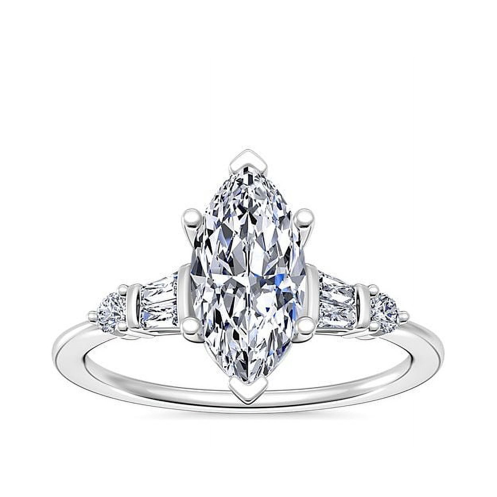 2.30 Carat Marquise Cut IGI Certified Lab Grown Diamond Unique Proposal Ring for Ladies in Solid 14K White Gold Size 7 by Diamond-Capitals