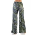 thumbnail image 3 of 24/7 Comfort Apparel Womens Sage Green Print Elastic Waist Palazzo Pants, 3 of 4