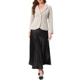 thumbnail image 2 of Tweed Blazer for Women's Notch Lapel Long Sleeve Fall Winter Elegant Business Casual Jacket XL Grey, 2 of 6
