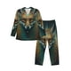 thumbnail image 1 of Balery Vintage Pattern Fox Pijama para Hombre de Dos Piezas con Manga Larga, Conjunto de Dormir y Descanso Suave con Bolsillos-Medium, 1 of 7