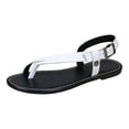 thumbnail image 3 of Sandals Wide Feet, Women's Flat Sandals, Wide Width Sandals for Women, Going Out Shoes for Women, Womens Sandals Wide Width, Leather Backstrap Sandal - Womens Sandals, White 7.5, 3 of 5