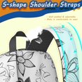thumbnail image 5 of 17 Inch Lightweight Backpack,PVC Waterproof Oxford Fabric, Ergonomically Designed, with Large Capacity, Wildflower Garden Aesthetic Floral Print, 5 of 5
