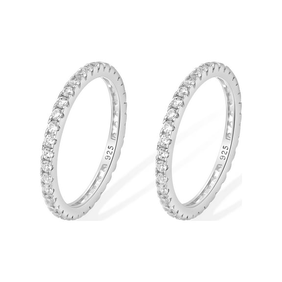 2-Pack Sterling Silver Smart Ring Stack