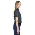 thumbnail image 3 of Ash City - Core 365 Ladies' Optimum Short-Sleeve Twill Shirt XL CARBON, 3 of 3