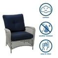 thumbnail image 3 of COSCO Outdoor Living Steel Woven Wicker Patio Lounge Chairs, 2-pack, Gray Wicker and Navy Cushion, 3 of 15