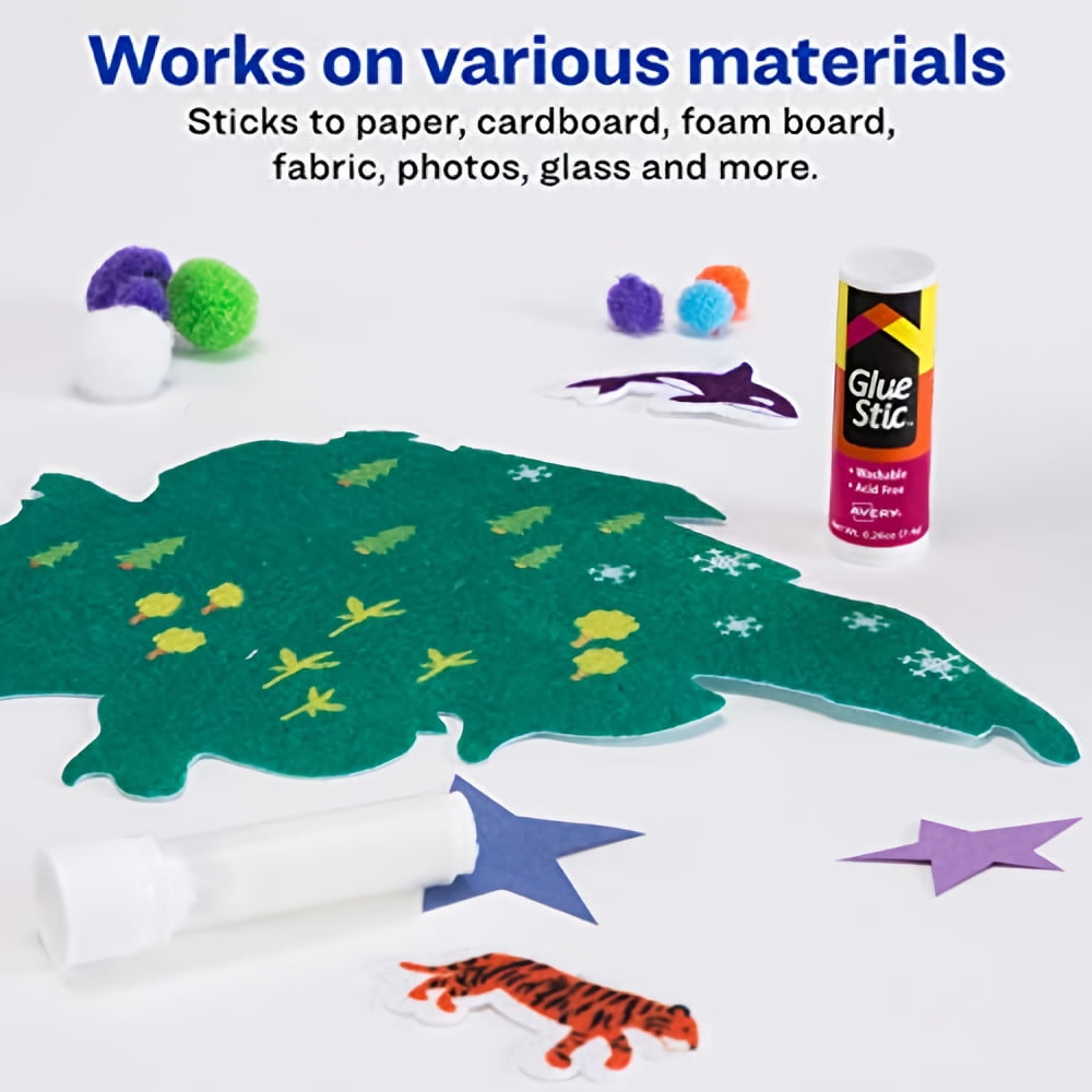 Avery Glue Stic Washable Nontoxic 0.26 oz (Pack of 16)