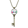 thumbnail image 1 of National Differences Happiness Index Key Necklace Pendant Tray Embellished Chain, 1 of 3