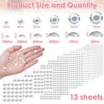 thumbnail image 3 of Crystal Rhinestones Stickers, Self Adhesive Face Rhinestones Stick on Bling Gems Jewels Stickers for Hair Face Body Makeup Clothes Shoes Bags DIY Craft, 6 Sizes, 3 of 7