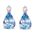 thumbnail image 3 of Star K � 8x6mm Pear Shape Simulated Aquamarine Classic Drop Earring Studs, 3 of 7