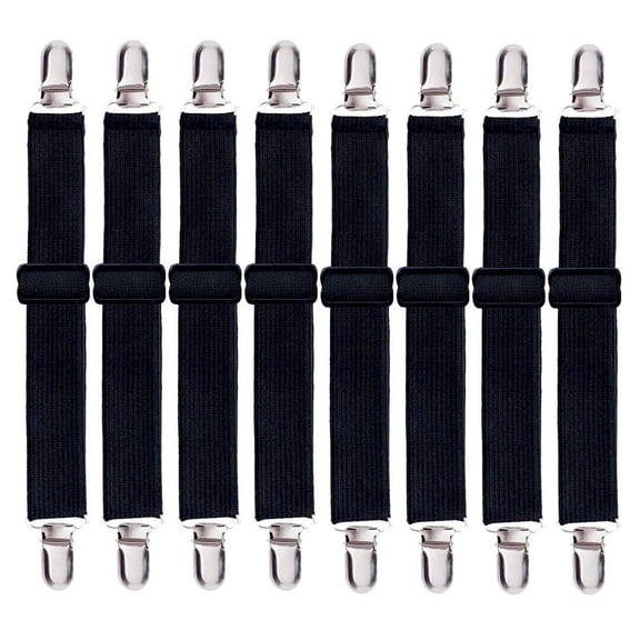 8 Pack Bed Sheet Straps, Adjustable Fitted Sheet Straps Clips, Heavy Duty Holder