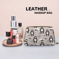 thumbnail image 4 of Cartoon bear brown Makeup Bag, Large Capacity Travel Cosmetic Bag for Women Girls- Travel Toiletry Bag Leather Portable Waterproof Makeup Case Organizer with Handle, 4 of 4