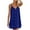 Blue, variant on IROINNID Sundress For Women Ladies Fashion Solid Color Loose Sleeveless Sling Button Dress V-Neck Knee-Length Dress