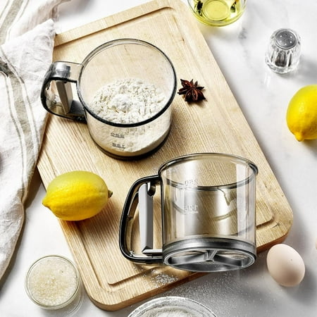 

Hand Squeeze Fine Mesh Flour Sifter - Stainless Steel- Powdered Sugar Sifters